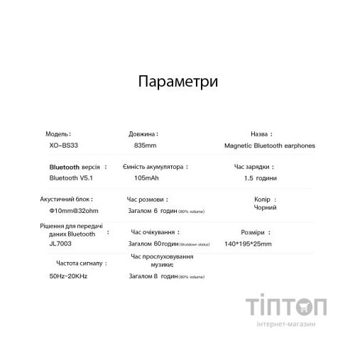 Навушники XO BS33 Sport Black (XO-BS33-BK)