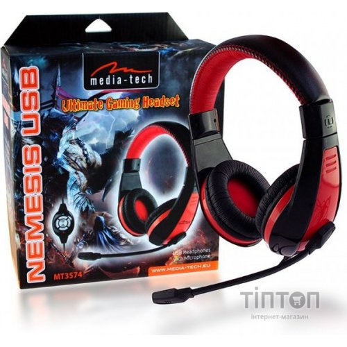 Навушники Media-Tech Nemesis USB Black-Red (MT3574)