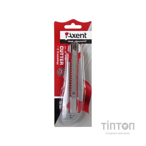 Ніж канцелярський Axent 18мм, metal runners, rubber inserts (6702-А)