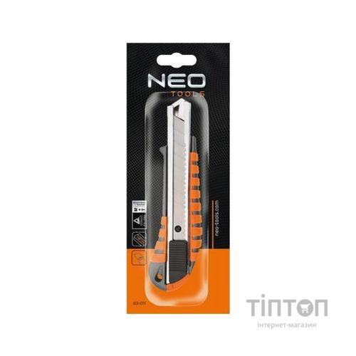 Ніж канцелярський Neo Tools 18 мм, металический корпус (63-011)