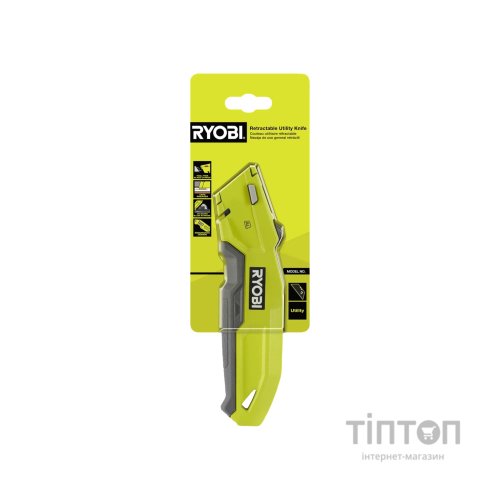 Ніж монтажний Ryobi RHCKF-1, трапецієподібне лезо, корпус алюміній (5132006401)