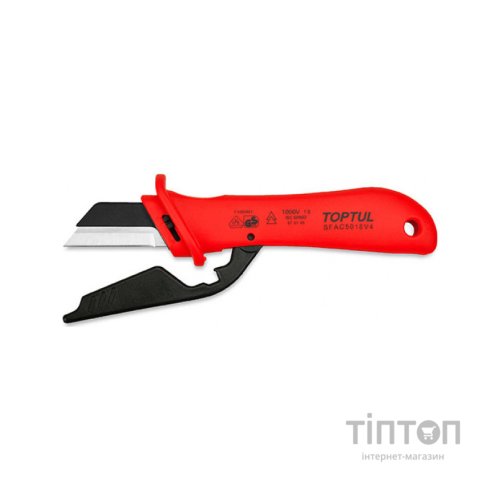 Ніж монтажний Toptul для зняття ізоляції з п'ятою 1000V VDE (SFAC5018V4)