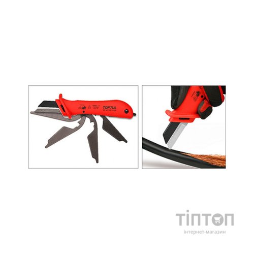 Ніж монтажний Toptul для зняття ізоляції з п'ятою 1000V VDE (SFAC5018V4)