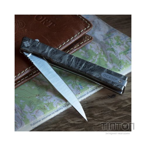 Ніж Ocaso Solstice, Engraved titanium, Topo Pattern, Satin (10ETS)