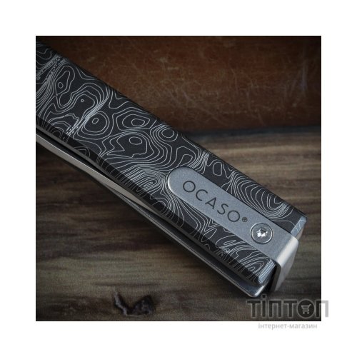 Ніж Ocaso Solstice, Engraved titanium, Topo Pattern, Satin (10ETS)