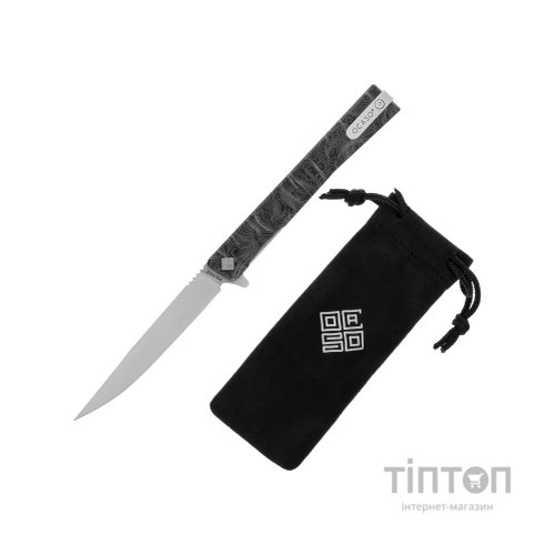 Ніж Ocaso Solstice, Engraved titanium, Topo Pattern, Satin (10ETS)