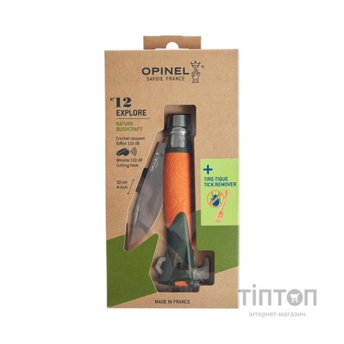 Ніж Opinel 12 Explore Tick Remover Orange (002454)