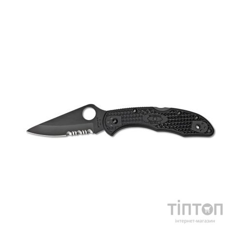 Ніж Spyderco Delica 4 Plain/Serrated, Black Blade (C11PSBBK)