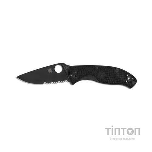 Ніж Spyderco Tenacious Black Blade Lightweight полусеррейтор (C122PSBBK)