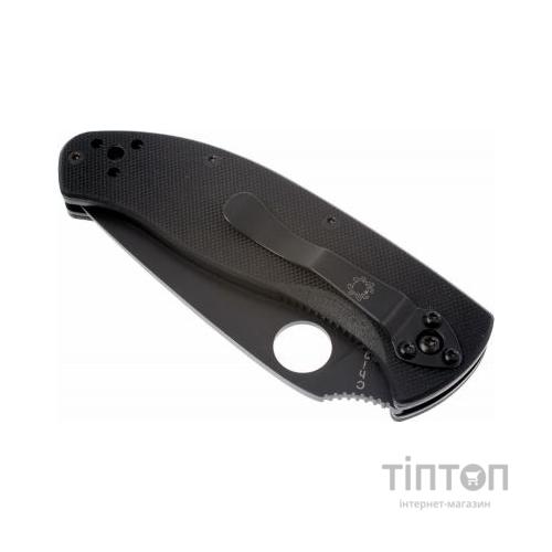 Ніж Spyderco Tenacious Black Blade полусеррейтор (C122GBBKPS)