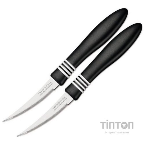 Ніж Tramontina COR & COR для томатів, 76 мм, 2 шт., чорна ручка 23462/203