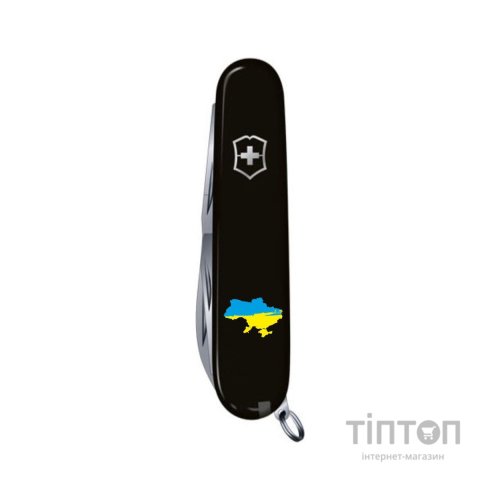 Ніж Victorinox Climber Ukraine Black "Карта України Жовто-Блакитна" (1.3703.3_T1166u)