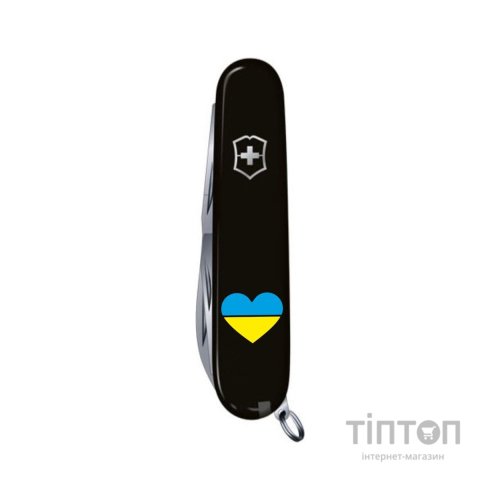 Ніж Victorinox Climber Ukraine Black "Серце жовто-блакитне" (1.3703.3_T1090u)
