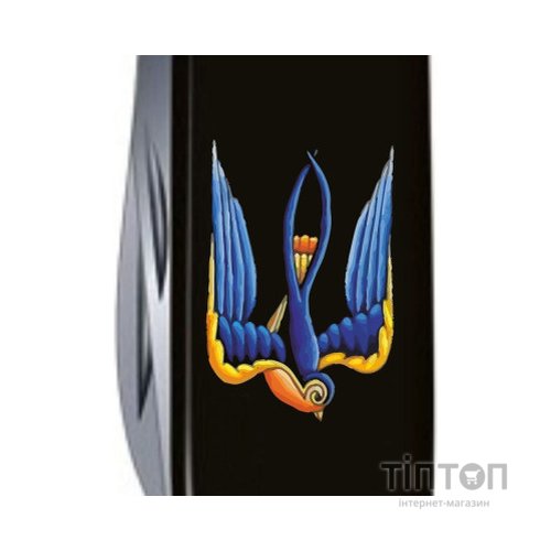 Ніж Victorinox Huntsman Ukraine 91 мм Чорний Тризуб-Ластівка (1.3713.3_T1230u)