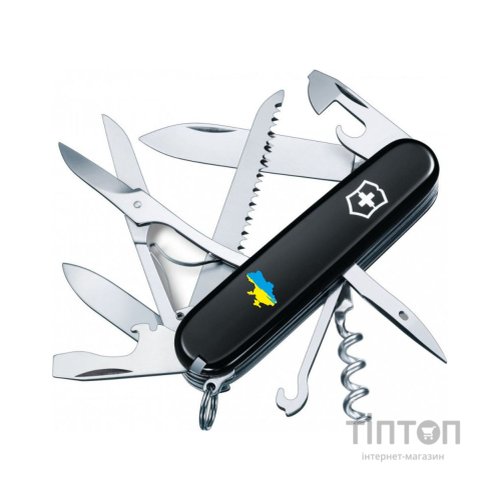 Ніж Victorinox Huntsman Ukraine Black "Карта України Жовто-Блакитна" (1.3713.3_T1166u)