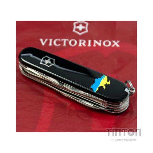 Ніж Victorinox Huntsman Ukraine Black "Карта України Жовто-Блакитна" (1.3713.3_T1166u)
