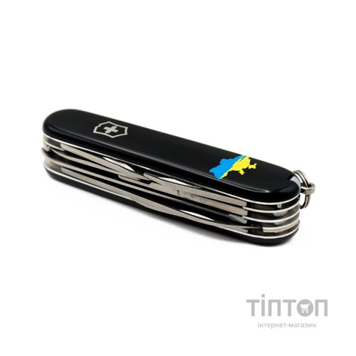Ніж Victorinox Huntsman Ukraine Black "Карта України Жовто-Блакитна" (1.3713.3_T1166u)