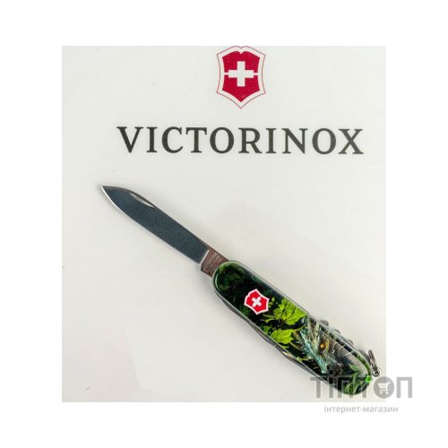 Ніж Victorinox Huntsman Zodiac 91 мм Зелений дерев'яний дракон (1.3713.3_Z3240p)