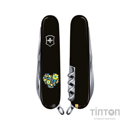 Ніж Victorinox Spartan Ukraine 91 мм Чорний Квіткове серце (1.3603.3_T1246u)