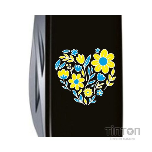 Ніж Victorinox Spartan Ukraine 91 мм Чорний Квіткове серце (1.3603.3_T1246u)