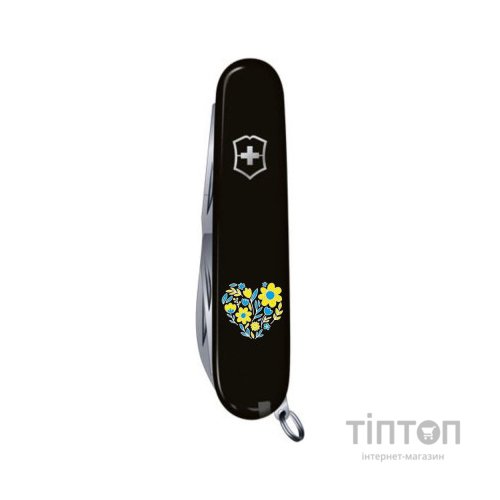 Ніж Victorinox Spartan Ukraine 91 мм Чорний Квіткове серце (1.3603.3_T1246u)