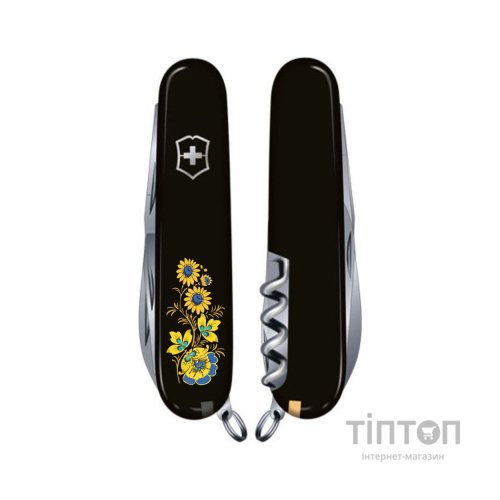 Ніж Victorinox Spartan Ukraine Black "Квіти" (1.3603.3_T1050u)