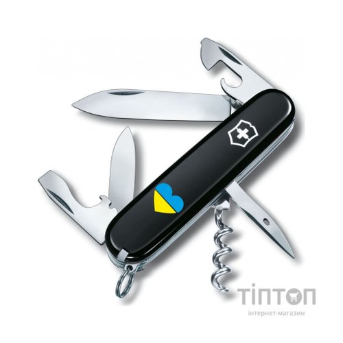 Ніж Victorinox Spartan Ukraine Black "Серце Жовто-Блакитне" (1.3603.3_T1090u)