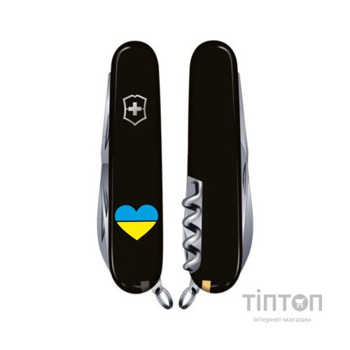 Ніж Victorinox Spartan Ukraine Black "Серце Жовто-Блакитне" (1.3603.3_T1090u)