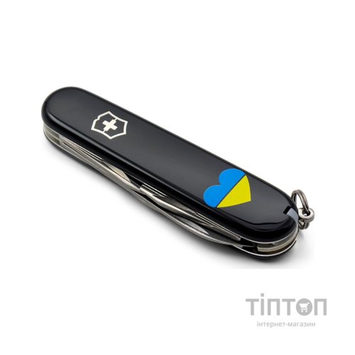 Ніж Victorinox Spartan Ukraine Black "Серце Жовто-Блакитне" (1.3603.3_T1090u)