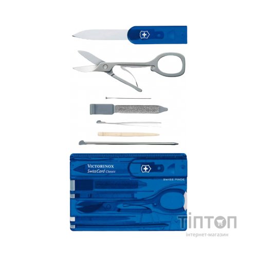 Ніж Victorinox SwissCard Transparent Blue (0.7122.T2)