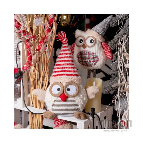 Новорічна фігурка Novogod`ko Сова в ковпачку, 30 см (974011)