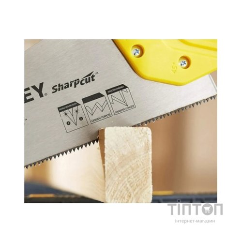Ножівка Stanley SHARPCUT із загартованими зубами, L=380мм, 7 tpi. (STHT20366-1)