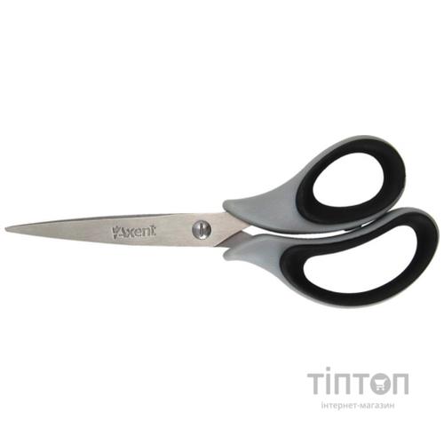 Ножиці Axent Duoton Soft, 16,5см, gray-black (6101-01-А)