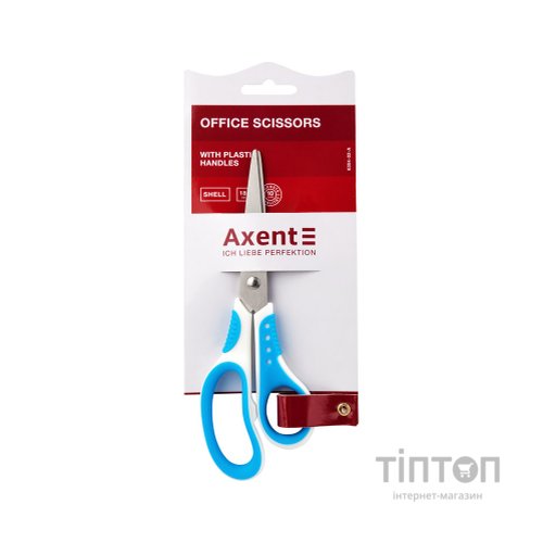 Ножиці Axent Shell, 18 см, біло-блакитні (6304-02-A)