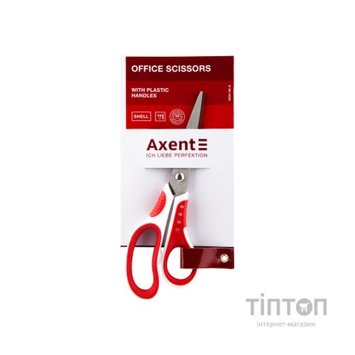 Ножиці Axent Shell, 18 см, біло-червоні (6304-06-A)