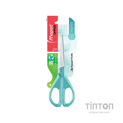 Ножиці Maped ESSENTIALS GREEN 170мм, блістер, блакитний (MP.468011)