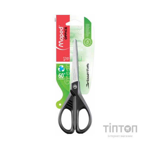 Ножиці Maped ESSENTIALS GREEN 170мм, чорний (MP.468010)