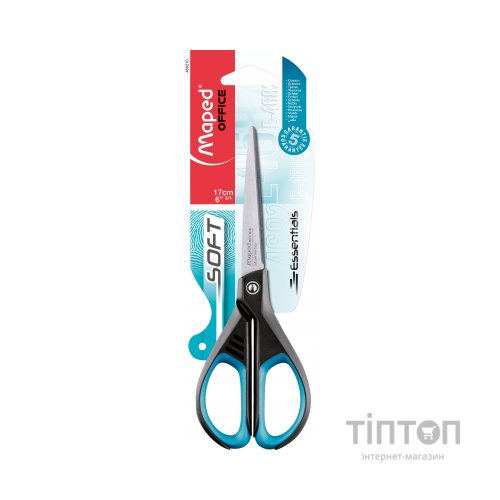 Ножиці Maped ESSENTIALS SOFT 170мм, чорний із синім (MP.468210)