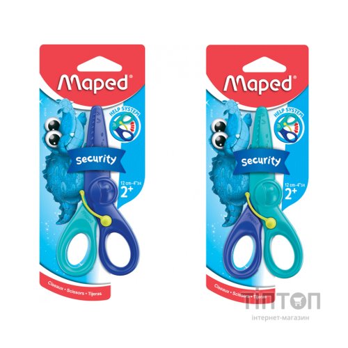 Ножиці Maped KidiPulse, 120мм, блістер, синьо-блакитний (MP.472110)