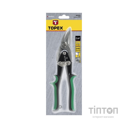 Ножиці по металу Topex 250 мм, левые (01A425)