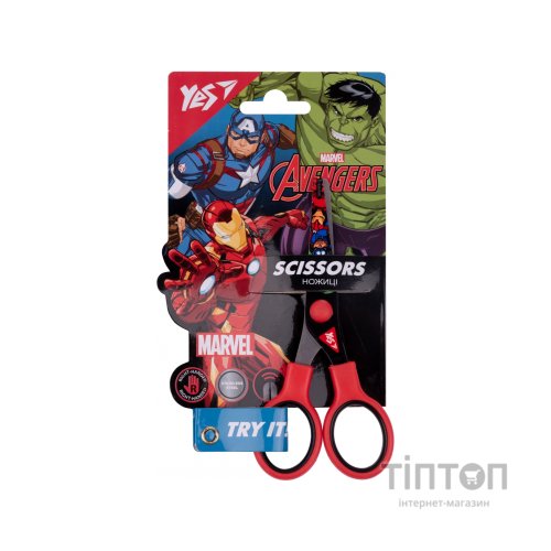 Ножиці Yes Marvel.Avengers 13см, з принтом на лезі (480415)