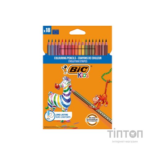 Олівці кольорові Bic Evolution Stripes 18 кольори (bc525439)