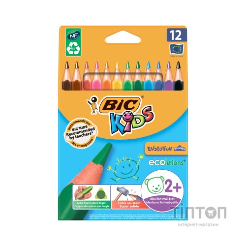 Олівці кольорові Bic Evolution Triangle 12 шт (bc8297356)