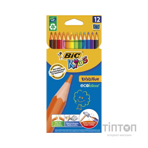 Олівці кольорові Bic Kids Evolution 12 шт (bc82902912)