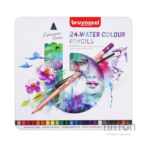 Олівці кольорові Bruynzeel EXPRESSION, акварельні 24 кольорів (8712079424978)