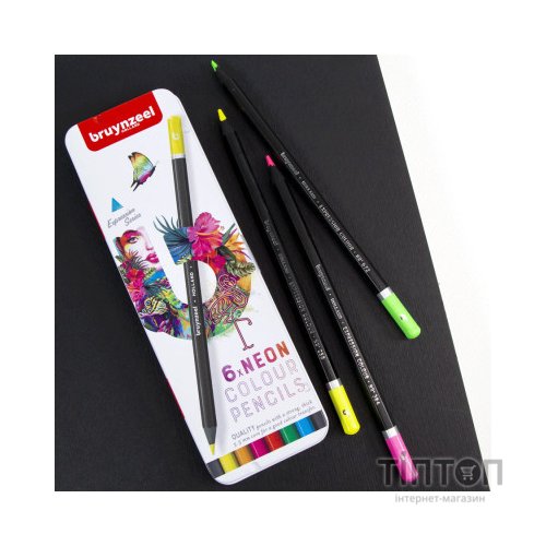Олівці кольорові Bruynzeel EXPRESSION NEON, 6 кольорів (8712079468408)