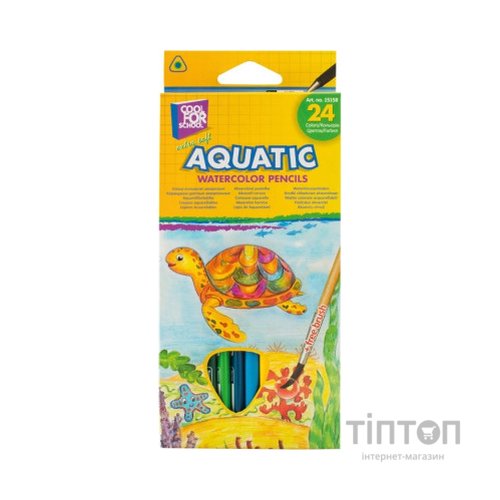 Олівці кольорові Cool For School Aquatic Extra Soft акварельні, з пензлем 24 кольорів (CF15158)