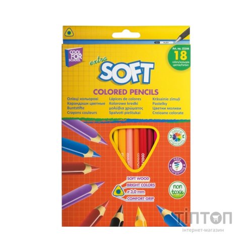 Олівці кольорові Cool For School Extra Soft 18 кольорів (CF15144)