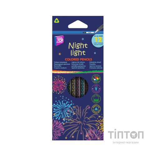 Олівці кольорові Cool For School Night light тригранні 12 кольорів (CF15183)