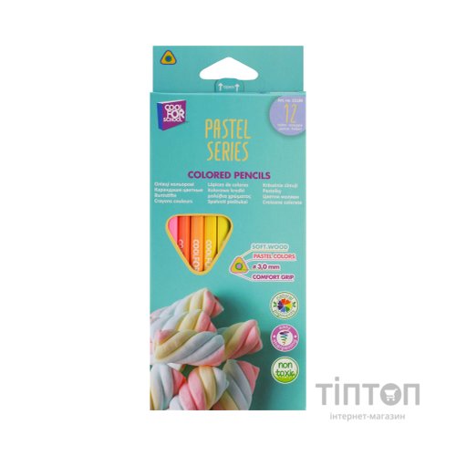 Олівці кольорові Cool For School Pastel Преміум 12 кольорів (CF15184)